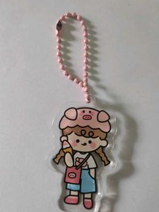 Cute Kawaii Cartoon Girl Keychain