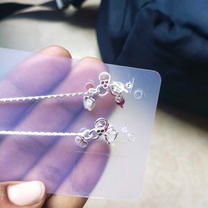 Pure Silver Pink CZ Snack 🥨 Chain ⛓️ Anklets पायल