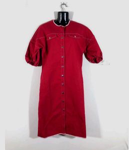 Red Denim Casual Dress ❣️🛍️