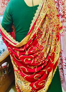 Red Embroidered Dupatta Navratri Special Duppata
