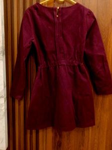 Burgundy Dress with Buttons
