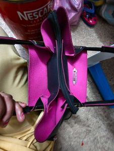 Beautiful Black Nd Pink Colour Bag