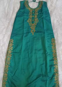 Green &amp; Gold Embroidered Kurti