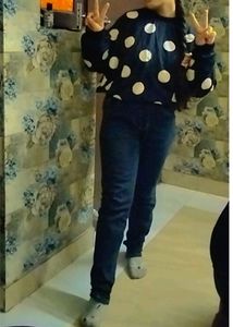 Oversize Polka Dots Sweat Shirt