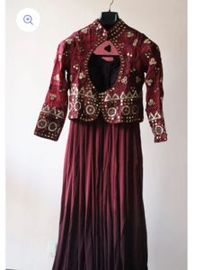 OMBRE GOWN WITH HEAVY MIRROR WORK JACKET
