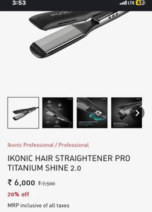 Ikonic Professional Pro Salon Hair Straightner
