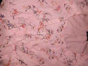 Pink Floral Chiffon Party Wear Top
