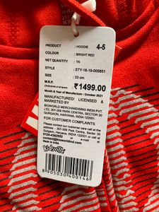 3 To 4 Year Kids Sweatshirt With Hoodie