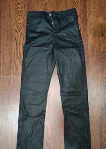 Zara Black Coated Jeans