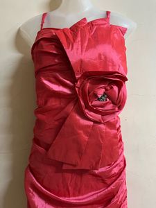 Pintrest Peach Designer Fishcut Silk Gown