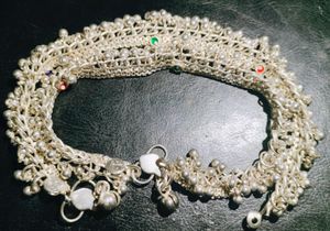 Heavy Anklets In Silver Colour