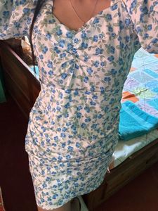 Blueberry Printed Body Con Dress