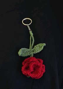 Crochet Rose Bag Charm