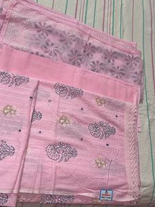Pink Printed Unstitched Kurta Set &amp; Dupatta