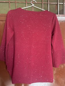 Code Burgandy Color Shimmery Top
