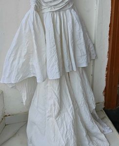 White Ruffled Mermaid Gown