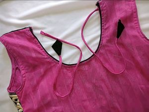 🥰Pink Anarkali Kurti, Net Fabric