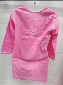 Pink Embroidered Kurta