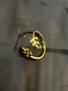 Leaf Design Gold 18kt Plated Ring&RoseGold Earring