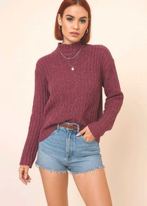 🎀 Imported Ribbed Knit Turtleneck A