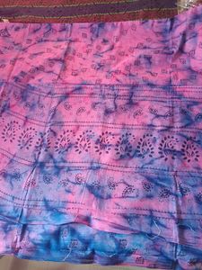 Pink &amp; Purple Printed Saree