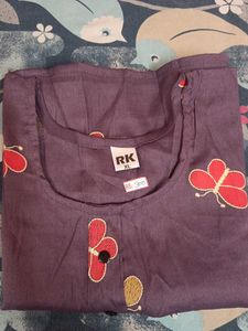 Purple Floral M Size Kurti