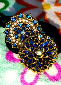 Vintage Blue Floral Hair Tie