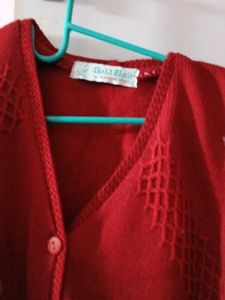 Red Cardigan Sweater