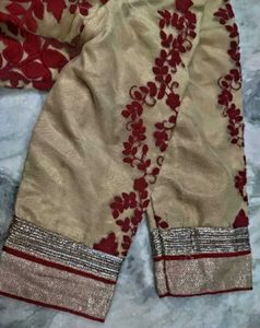 Cream Red Beautiful Blouse