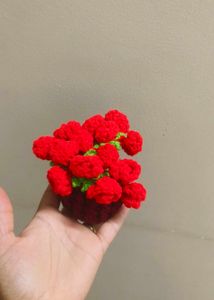 Brand New Handmade Crochet Rose Flower Pot