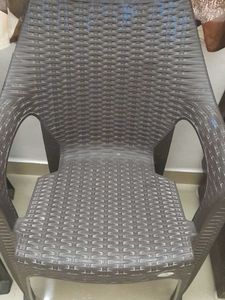 Brown Plastic Wicker Chair
