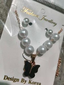 Butterfly Pearl Jewelry Set
