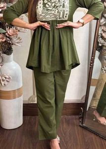 Boho Embroidered Top &amp; Palazzo Pants Set