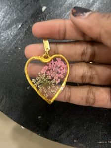 Handmade Floral Heart Drop Earrings