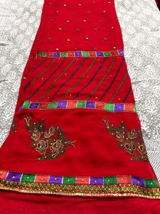 Elegant Red Saree 3