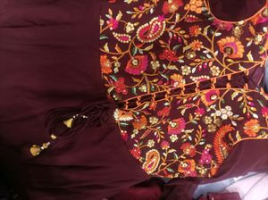 Beautiful Maroon Plazo Dress With Dupatta