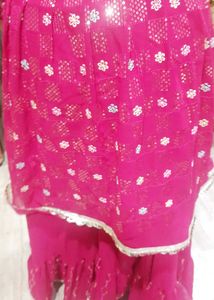 Pink Embroidered Anarkali frock.