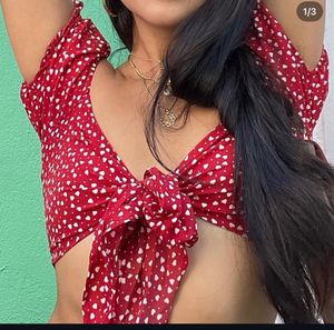 Red Polka Dot Tie Top