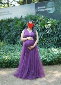 Purple Tulle Maternity Dress