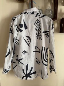 Abstract Print Button-Down Shirt