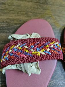 Maroon Designer Slippers. New And Tag Missing