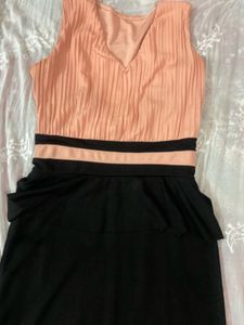 peach black dress