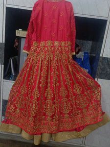 Heavy Embroidery Gown Satin Net Fabric