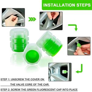 Tyre Valve Caps Luminous Glow Car Tire Air Cap