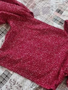 Red &amp; White print top