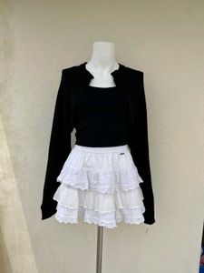 Beige Ribbed Knit Shrug