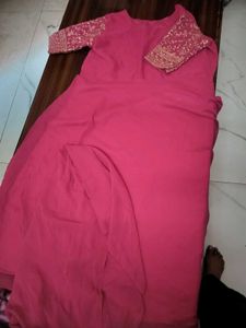 Pink Embroidered Indian Dress Combo