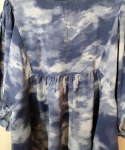 Blue Summery Tiedye Style Top