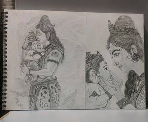 Pencil Art - Tattooed Hands