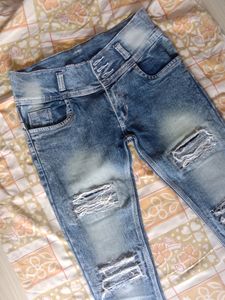 Denim Jeans 👖✨With Green/Black Top 💚🖤✨